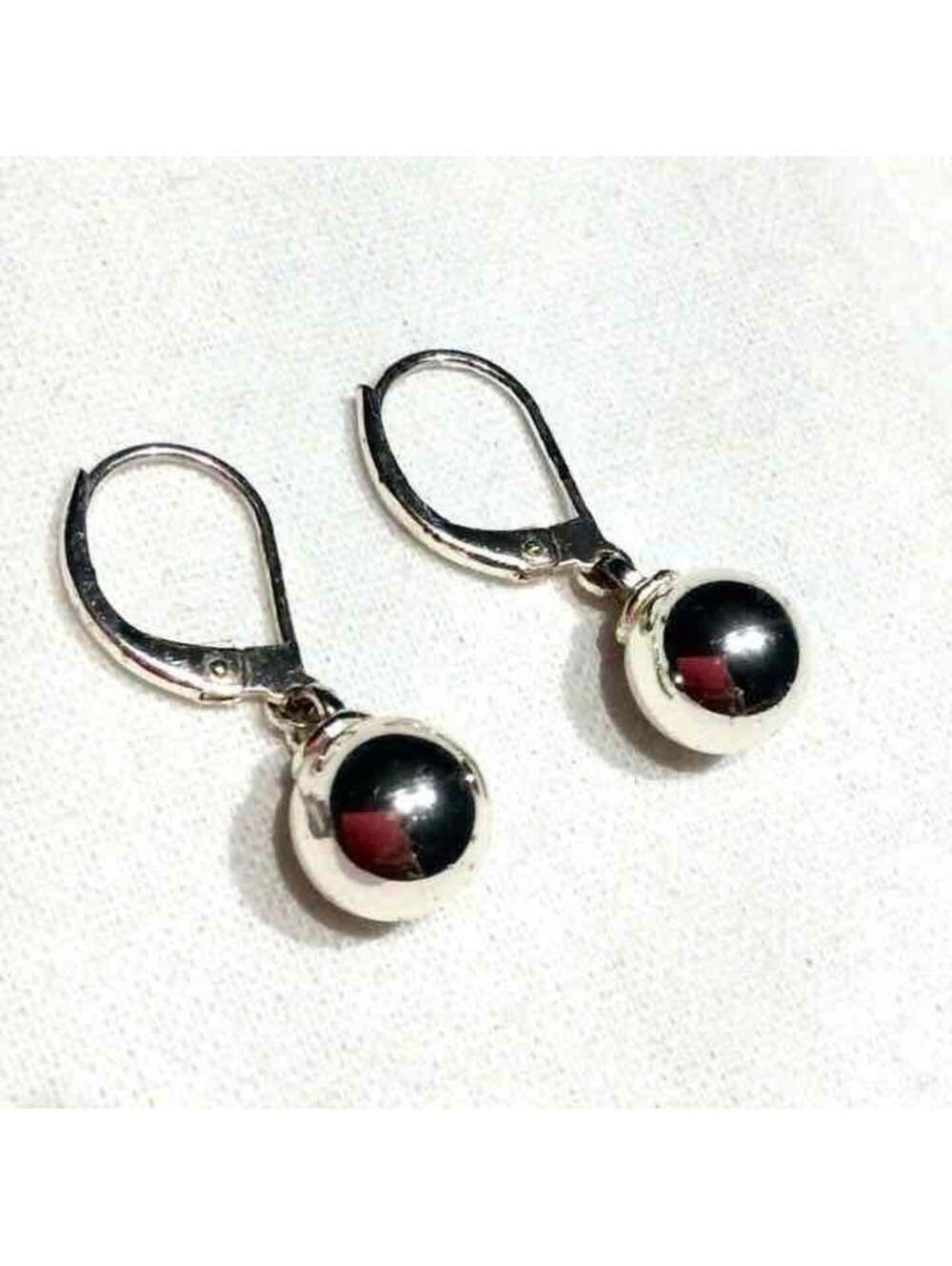 STERLING SILVER BALL DANGLE EARRINGS